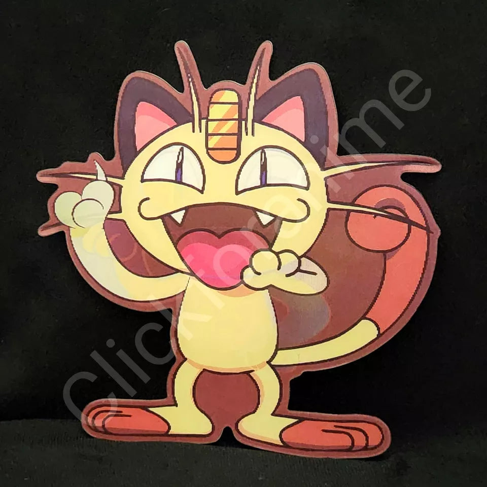 Pokemon: Meowth 3D Moving Sticker Lenticular Decal Kawaii Cute