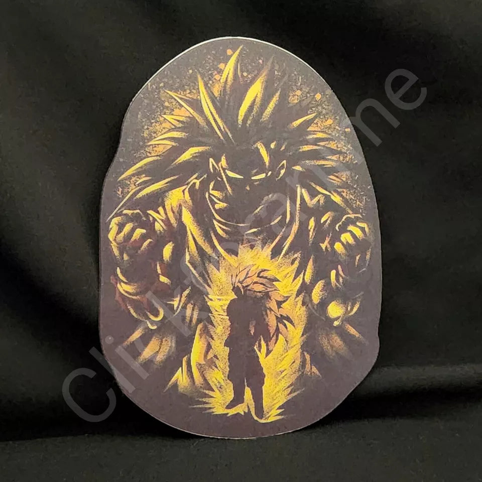 Dragon Ball Z Gogeta Goku Super Saiyan 3D Moving Sticker Anime Lenticular Decal