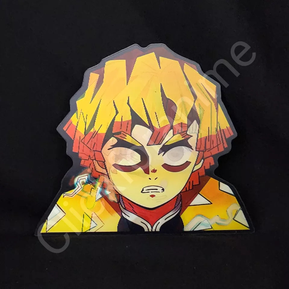 Demon Slayer: Zenitsu Agatsuma 3D Moving Sticker Lenticular Anime Manga Decal