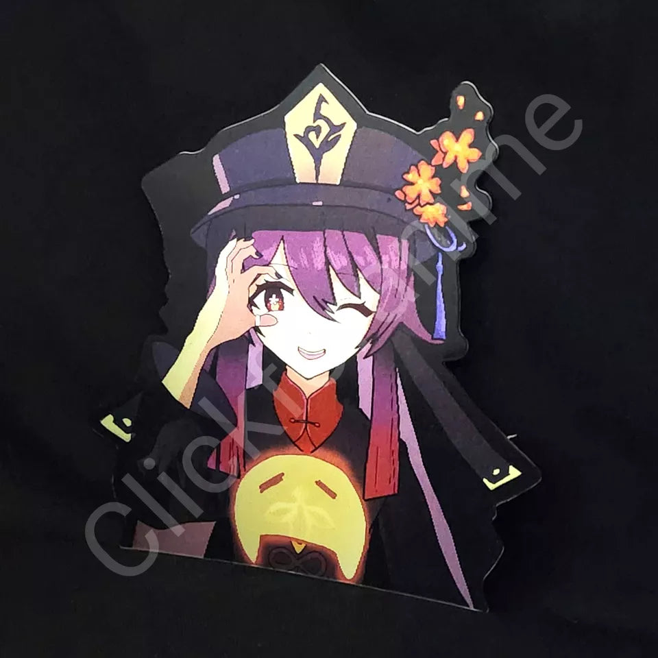 Genshin Impact: Hu Tao 3D Motion Moving Laptop Sticker Cute Lenticular decal