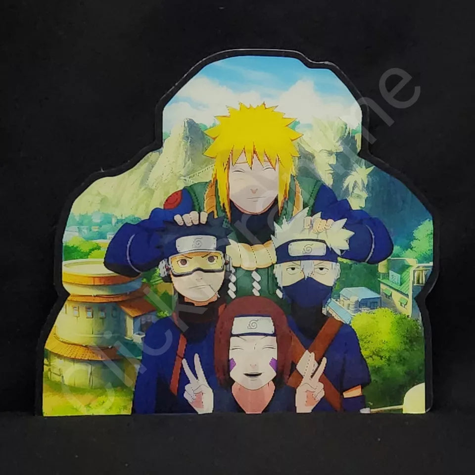 Naruto Shippuden: Team 7 Kakashi Minato 3D Moving Sticker Head Lenticular Decal