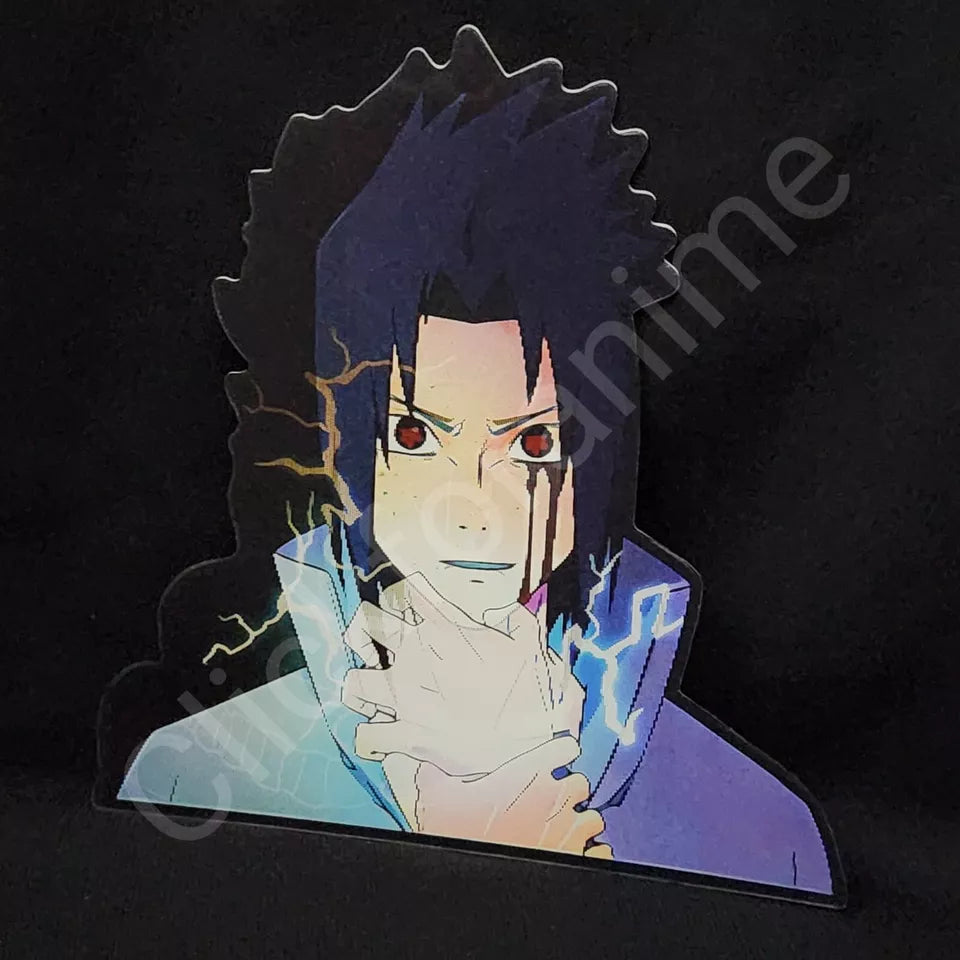 Naruto Shippuden: Sasuke Uchiha 3D Moving Sticker Anime Manga Lenticular Decal