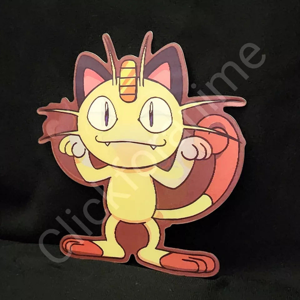 Pokemon: Meowth 3D Moving Sticker Lenticular Decal Kawaii Cute