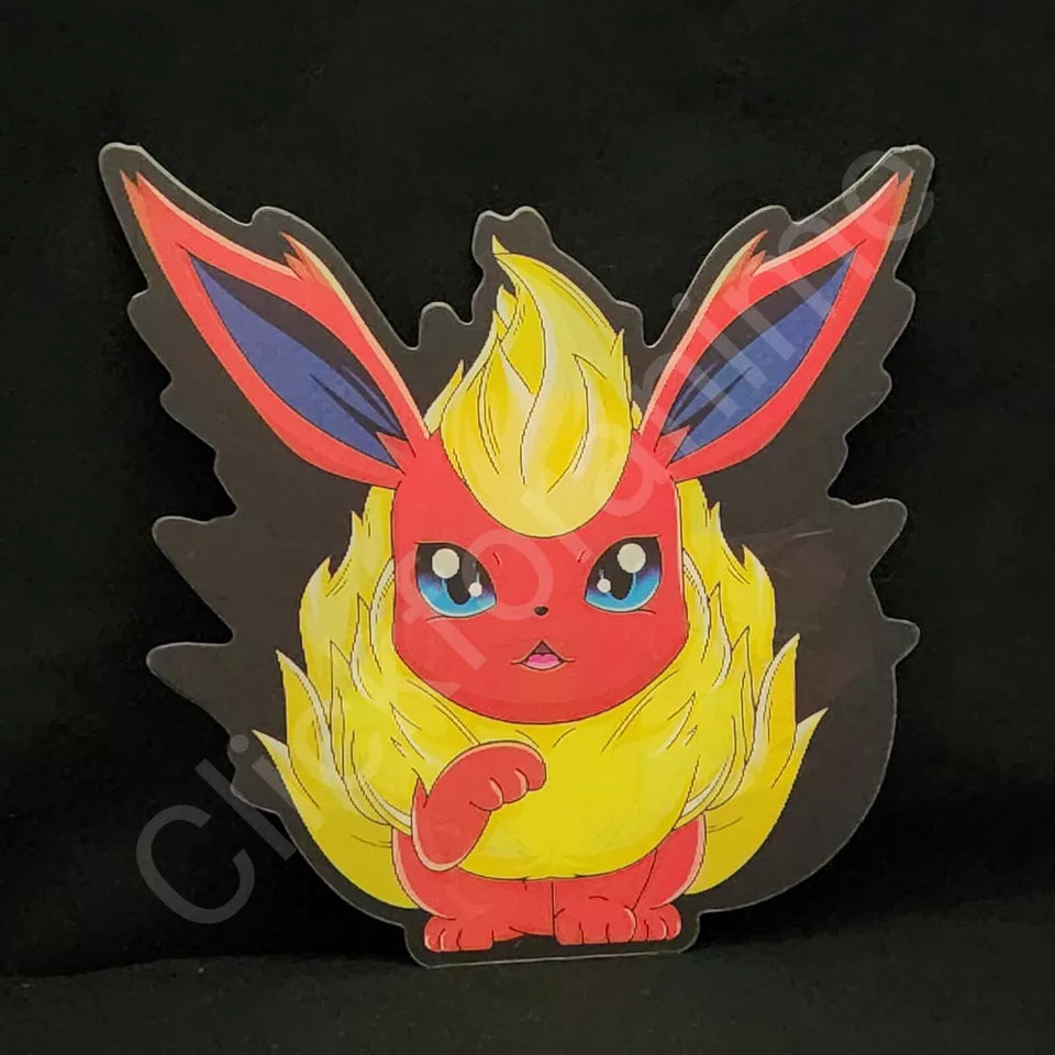 Pokemon: Eevee Flareon Jolteon Evolve 3D Moving Sticker lenticular Decal