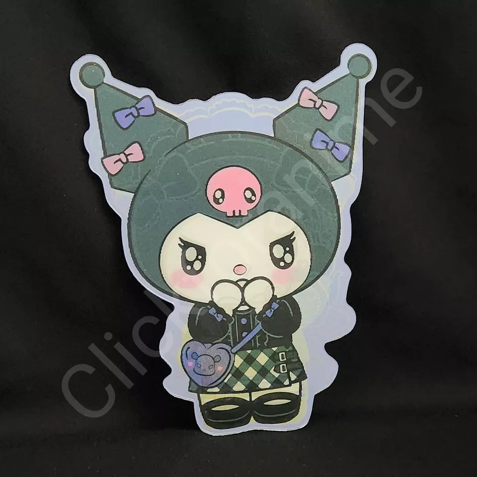 Sanrio: Kuromi Maid 3D Laptop Sticker Cute Lenticular Decal Motion Kawaii Car Notebook