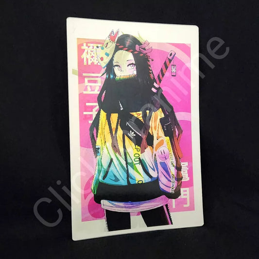 Demon Slayer: Tanjiro Nezuko 3D Moving Sticker Lenticular Anime Retro Decal