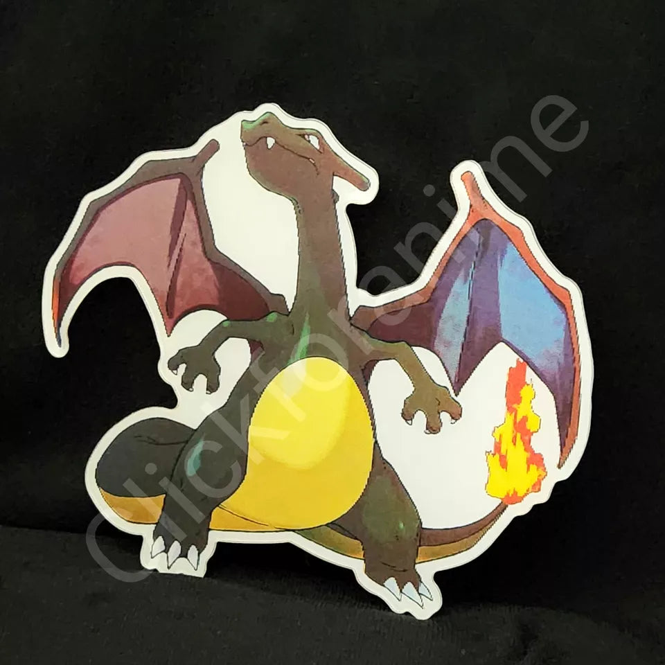 Pokemon: Charizard 3D Moving Sticker Lenticular Decal Cute Dark