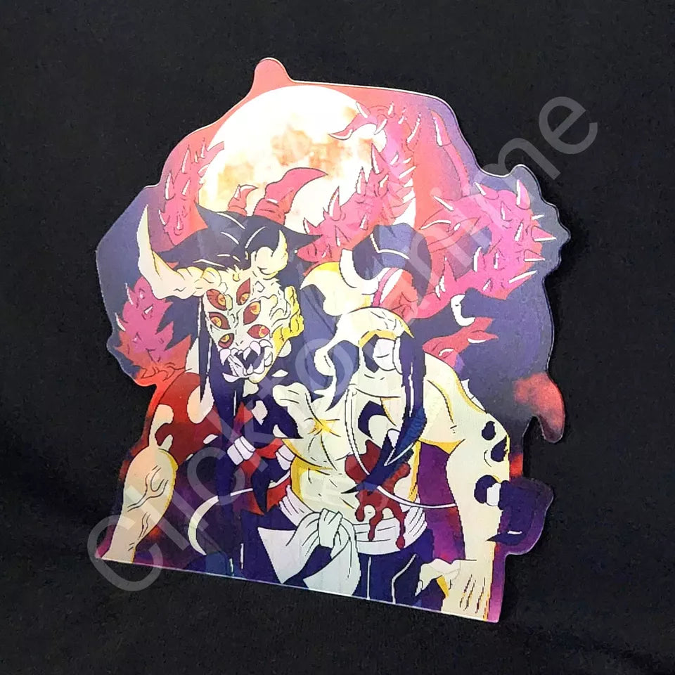 Demon Slayer: Azazel Kokushibo 3D Moving Sticker Lenticular Anime Manga Decal
