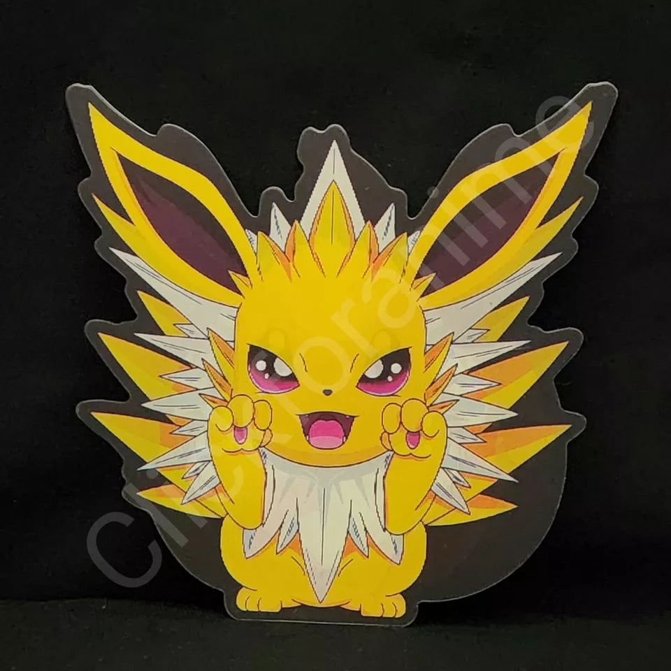 Pokemon: Eevee Flareon Jolteon Evolve 3D Moving Sticker lenticular Decal