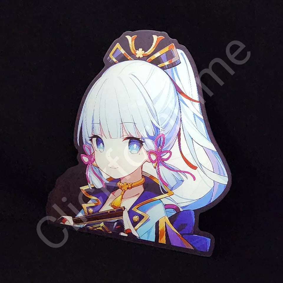 Genshin Impact:   Kamisato Ayaka 3D Moving Laptop Sticker Cute Lenticular decal