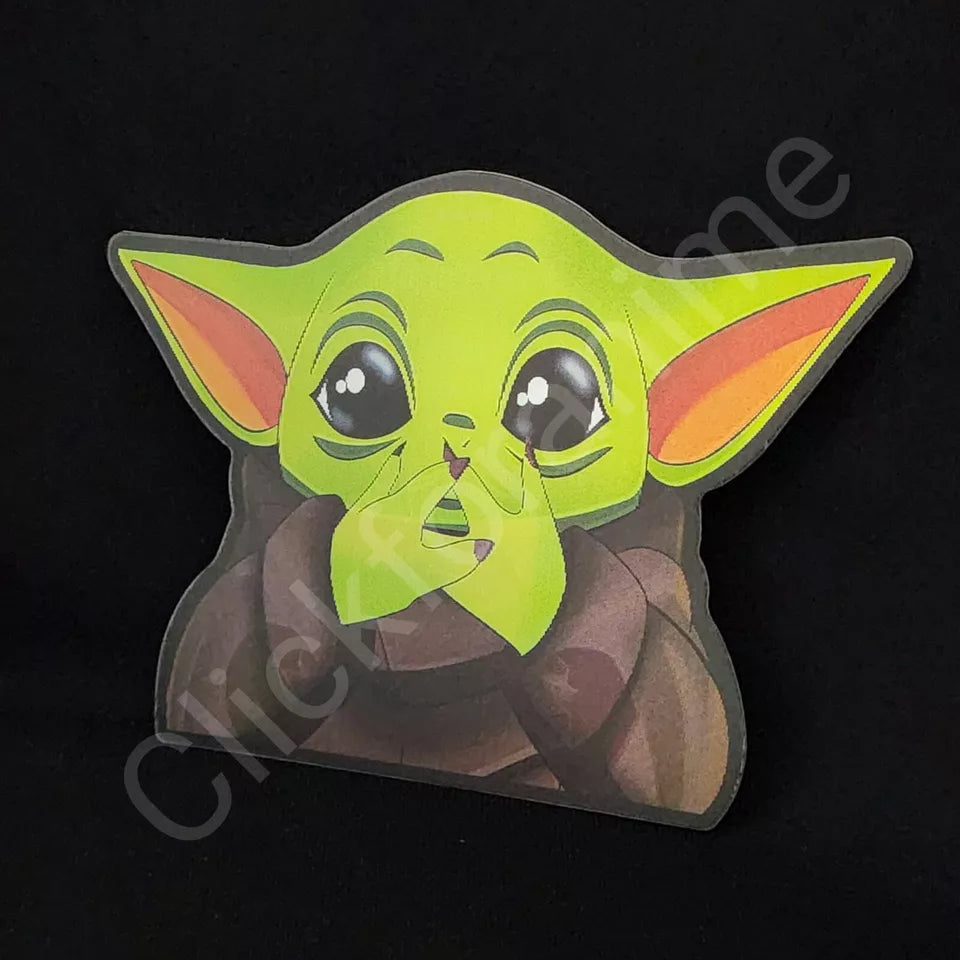 Baby Yoda Grogu 3D Moving Laptop Car Sticker Lenticular Decal Star wars Cute Notebook Car Laptop