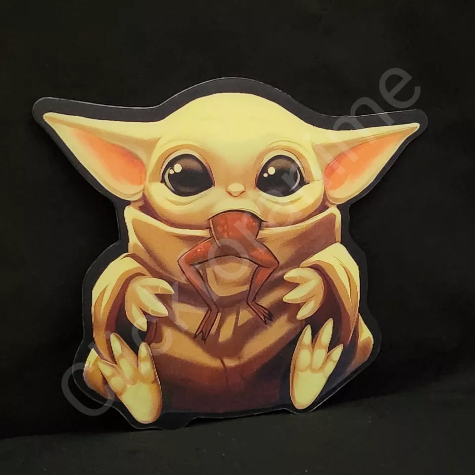 Baby Yoda Grogu Henessy 3D Moving Sticker Lenticular Decal Star wars Kawai Cute Notebook Car Laptop