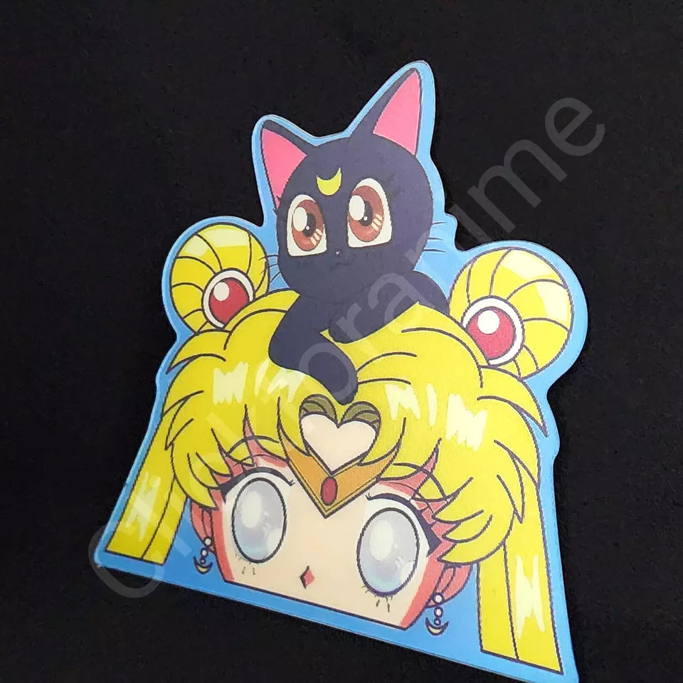 Sailor Moon 3D Motion Moving Sticker Anime Lenticular luna Decal