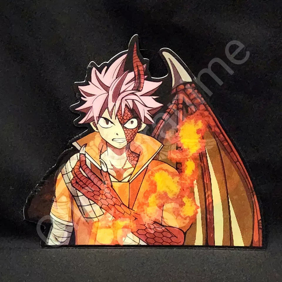 Fairy Tail Natsu Dragneel 3D Moving Sticker Lenticular Decal Anime manga Happy