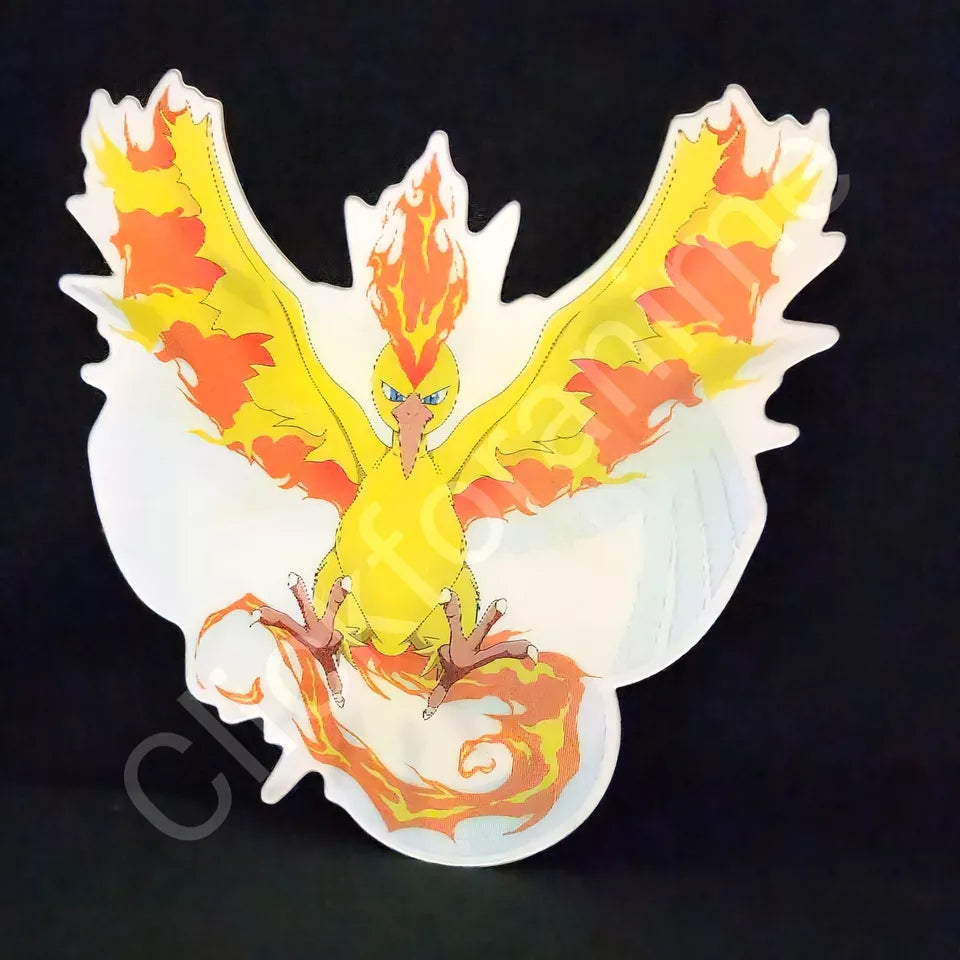 Pokemon: Articuno Zapdos Moltres 3D Moving Car Sticker Lenticular Laptop Decal