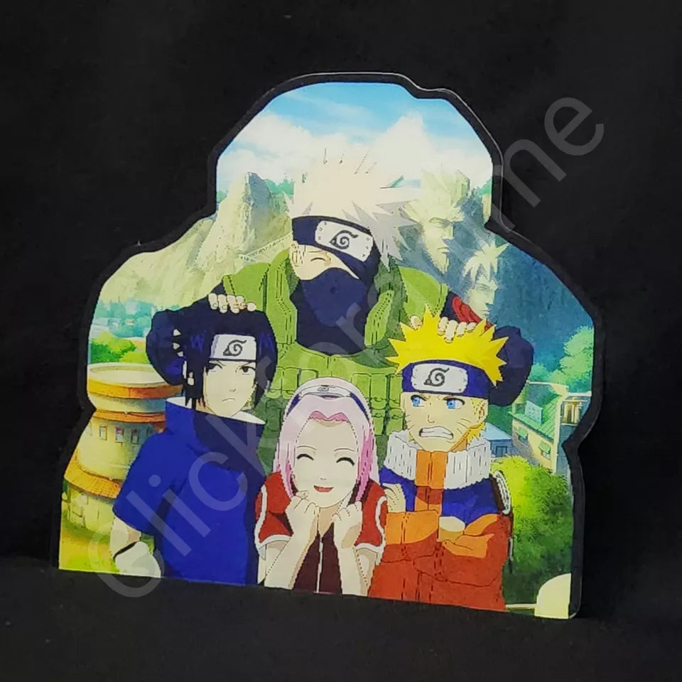 Naruto Shippuden: Team 7 Kakashi Minato 3D Moving Sticker Head Lenticular Decal