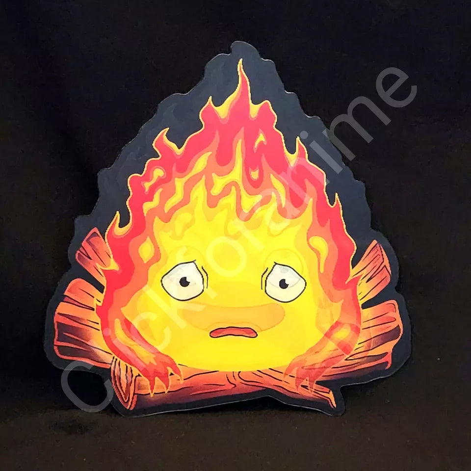 Howls Moving Castle Calcifer 3D Moving Sticker Anime Lenticular Decal Kawai Cute Notebook Car Laptop