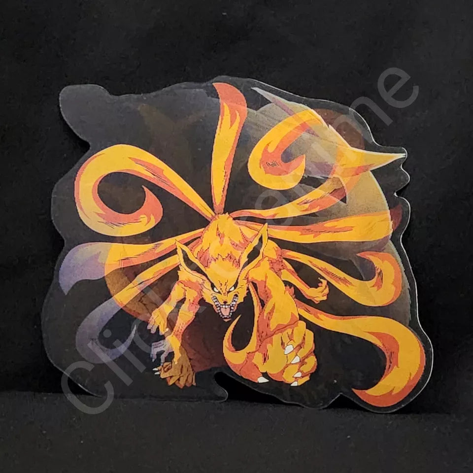 Naruto Shippuden: 9 tails Fox 3D Moving Sticker Head kawai Lenticular Decal