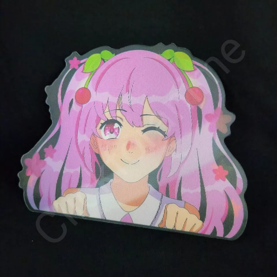 Hatsune Miku 3D Motion Moving Large Sticker Lenticular Vocaloid Pink Cute Kawaii