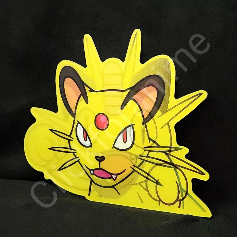 Pokemon: Persian Meowth 3D Moving Car Sticker Lenticular Decal Cute
