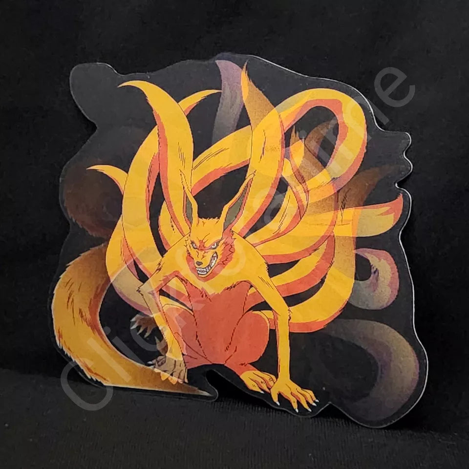 Naruto Shippuden: 9 tails Fox 3D Moving Sticker Head kawai Lenticular Decal