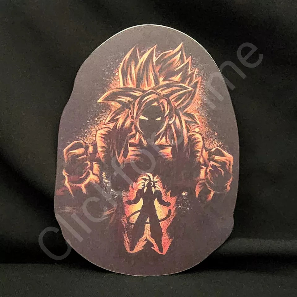 Dragon Ball Z Gogeta Goku Super Saiyan 3D Moving Sticker Anime Lenticular Decal