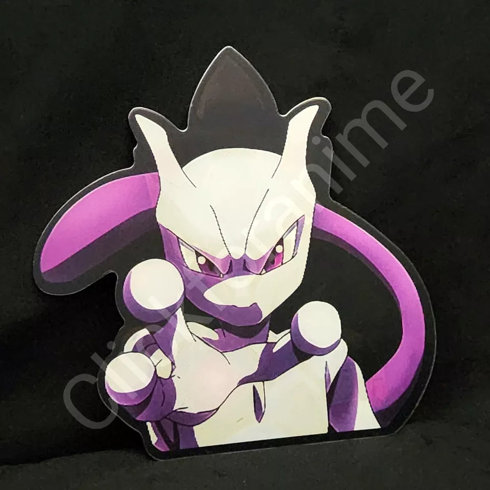 Pokemon: Mewtwo + Armored Mewtwo 3D Moving Sticker Lenticular Car laptop Decal