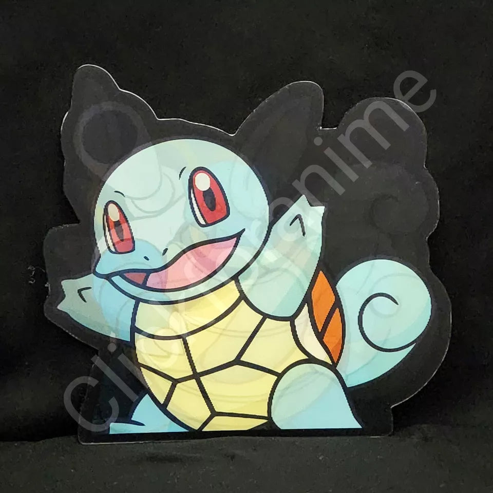 Pokemon: Squirtle Wartortle Blastoise 3D Moving Sticker Lenticular Decal Kawaii